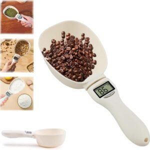 ZANWANXIN Food Measuring Scoop Scale, Digital Measuring Spoon, Weighing Spoon Scale 800g / 0.1g High Precision with LCD Screen, Digital Food Spoon Scale Dog Cat Food, Digital Spoon Scale (1Pc)
