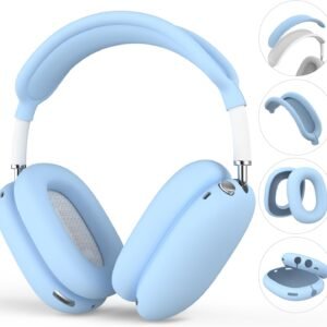 R-fun Coque en Silicone Compatible avec Apple AirPods Max 2020, Anti-Rayures, Coque/Coque d'oreillette/Couvercle de Bandeau pour AirPods Max, étui de Protection pour Apple Airpod Max,Bleu Ciel